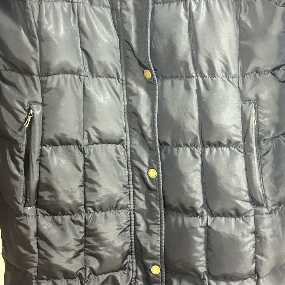 Lands' End Women's Black Hooded Double Zip Puffer Jacket Size S (6-8) - Picture 7 of 16